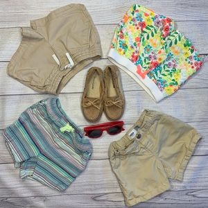 Bundle of 4 shorts and 1 matching t-shirt